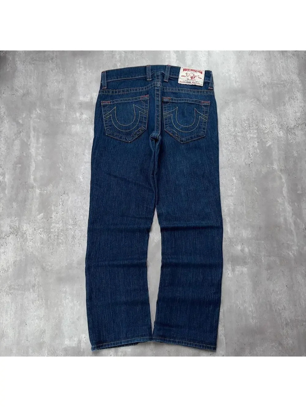 Y2K Blue Treu Religion Grunge Logan Straight Denim Jeans